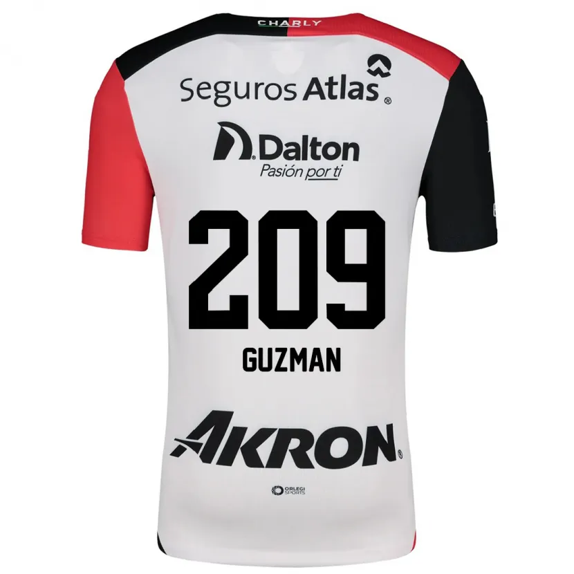 Danxen Dames Jorge Guzmán #209 Wit Rood Zwart Uitshirt Uittenue 2024/25 T-Shirt