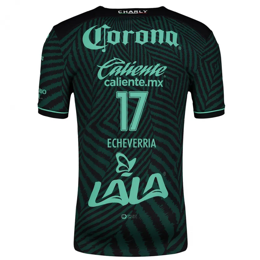 Danxen Dames Emmanuel Echeverría #17 Zwart Groen Uitshirt Uittenue 2024/25 T-Shirt