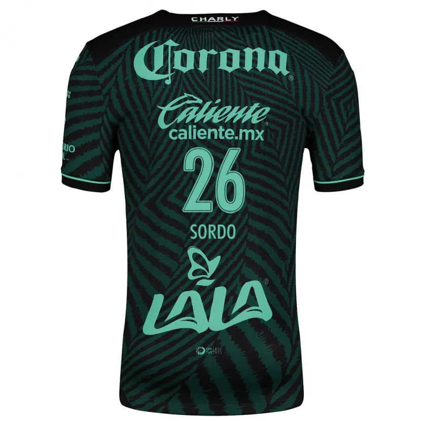 Danxen Dames Ramiro Sordo #26 Zwart Groen Uitshirt Uittenue 2024/25 T-Shirt