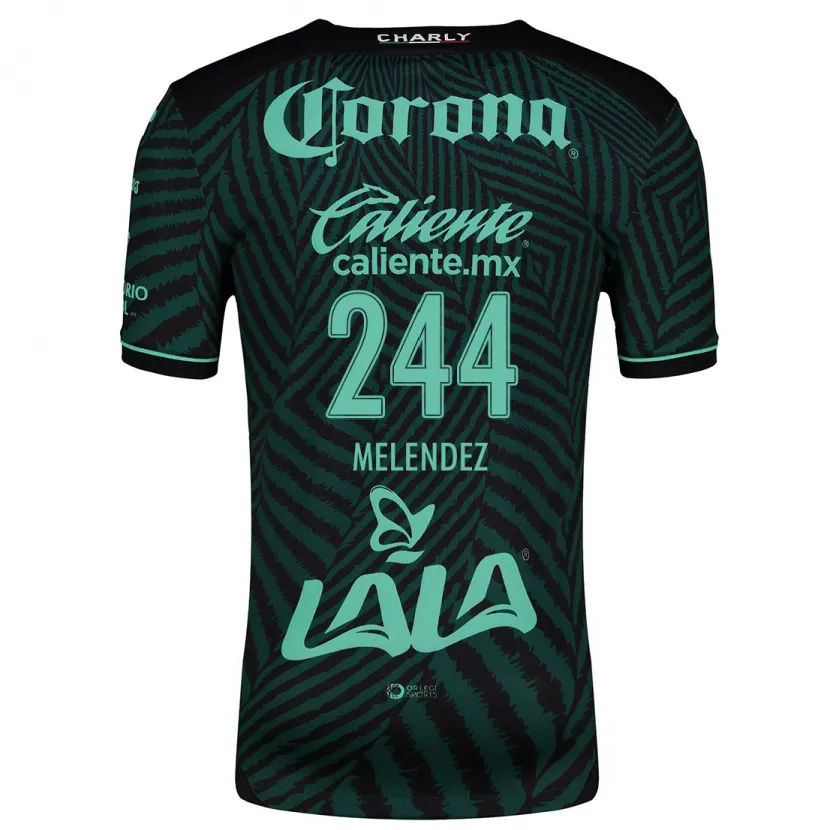 Danxen Dames Carlos Meléndez #244 Zwart Groen Uitshirt Uittenue 2024/25 T-Shirt