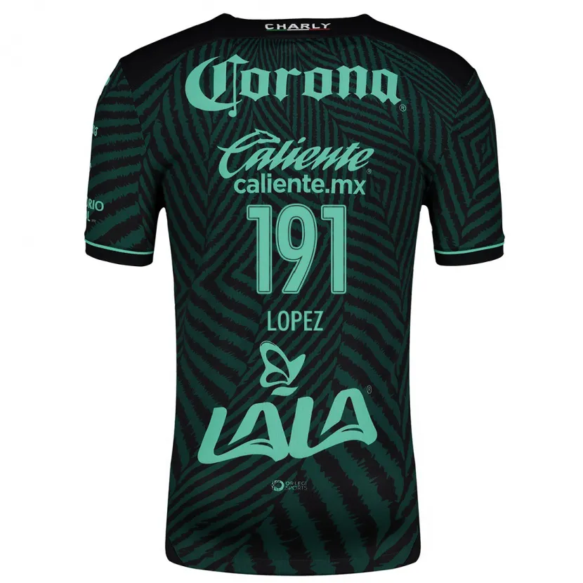 Danxen Dames Carlos López #191 Zwart Groen Uitshirt Uittenue 2024/25 T-Shirt