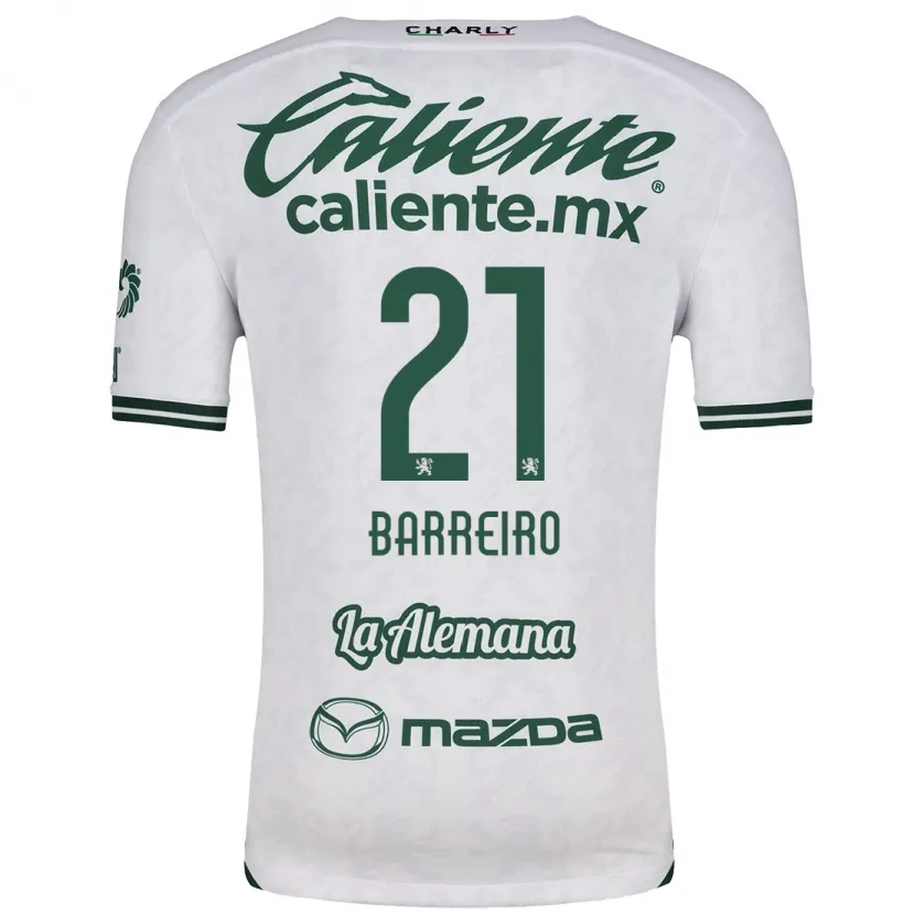 Danxen Dames Stiven Barreiro #21 Wit Groen Uitshirt Uittenue 2024/25 T-Shirt