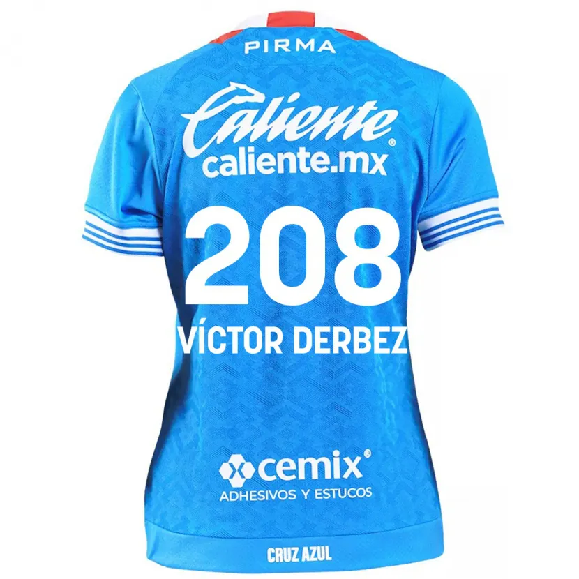 Danxen Kinderen Louis Víctor Derbez #208 Hemelsblauw Thuisshirt Thuistenue 2024/25 T-Shirt