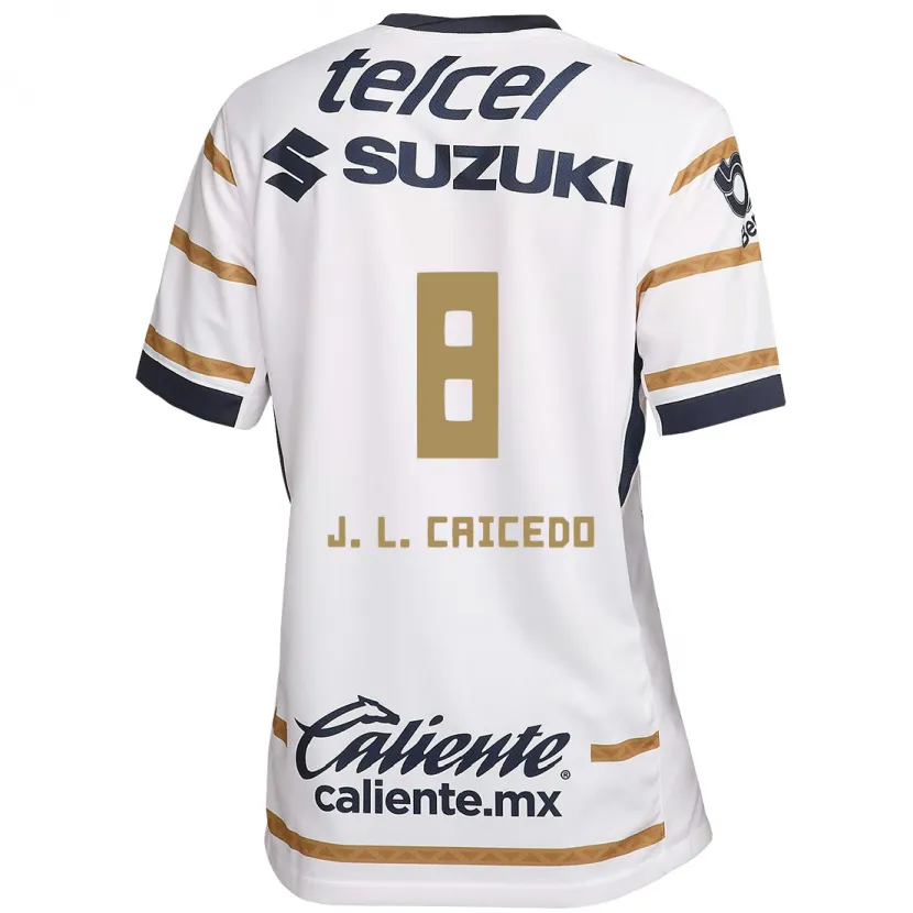 Danxen Kinderen José Caicedo #8 Witte Obsidiaan Thuisshirt Thuistenue 2024/25 T-Shirt