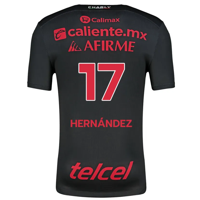 Danxen Kinderen Rubén Hernández #17 Zwart Rood Thuisshirt Thuistenue 2024/25 T-Shirt