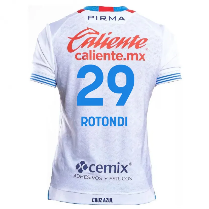 Danxen Kinderen Carlos Rotondi #29 Wit Blauw Uitshirt Uittenue 2024/25 T-Shirt