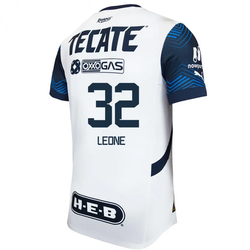 Danxen Kinderen Tony Leone #32 Wit Blauw Uitshirt Uittenue 2024/25 T-Shirt