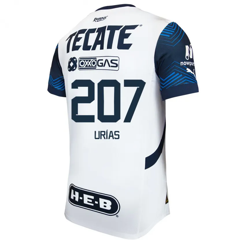 Danxen Kinderen Álex Urías #207 Wit Blauw Uitshirt Uittenue 2024/25 T-Shirt