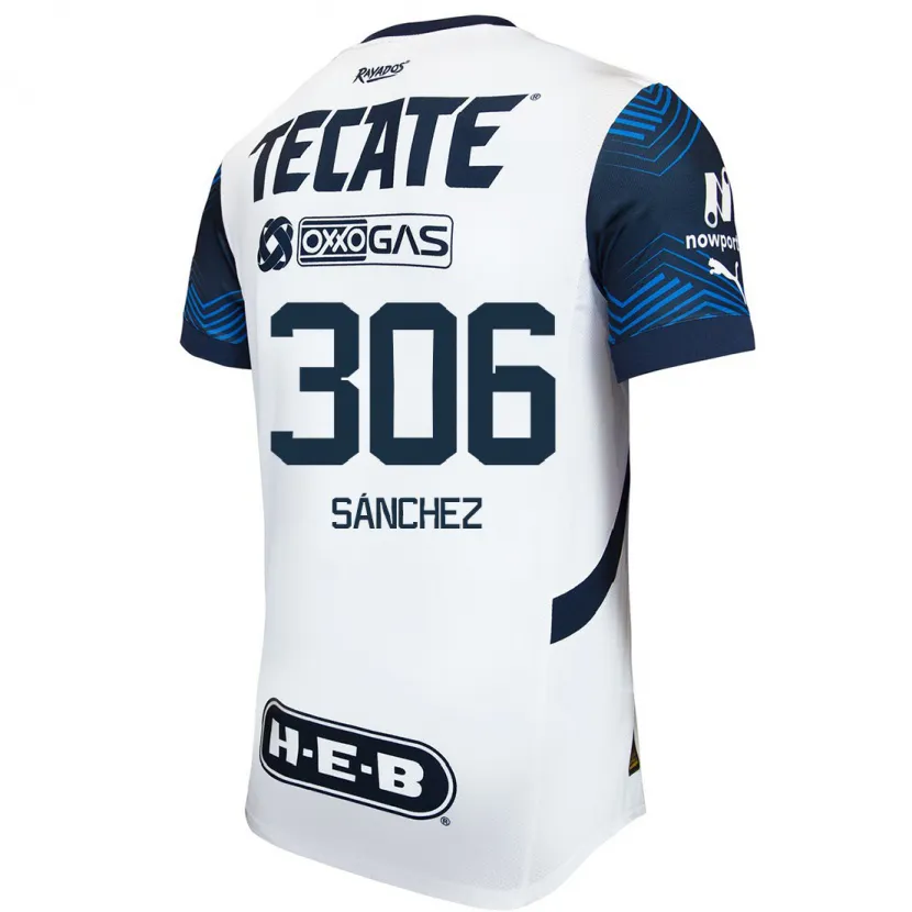 Danxen Kinderen Jorge Sánchez #306 Wit Blauw Uitshirt Uittenue 2024/25 T-Shirt