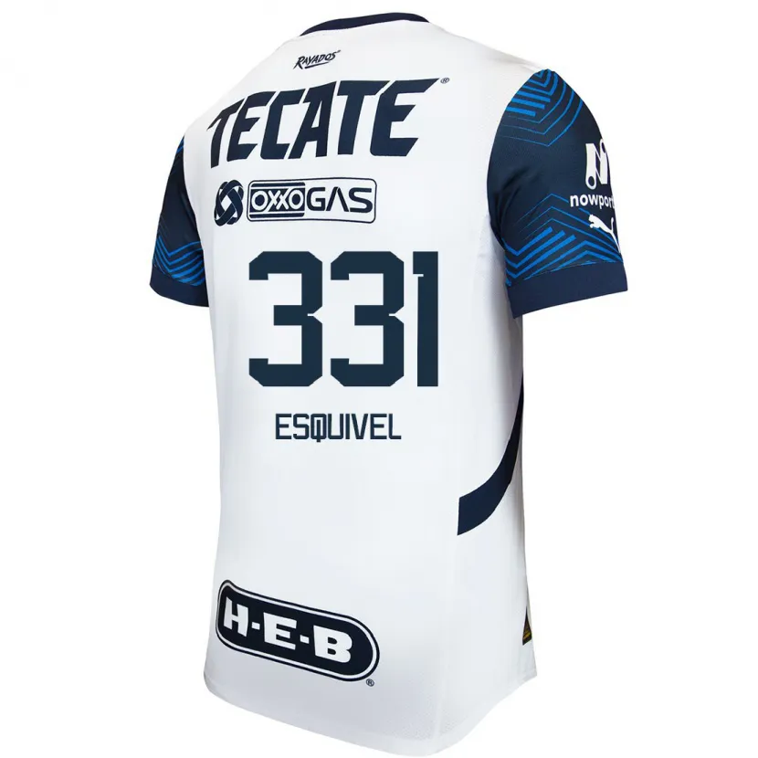 Danxen Kinderen Abraham Esquivel #331 Wit Blauw Uitshirt Uittenue 2024/25 T-Shirt