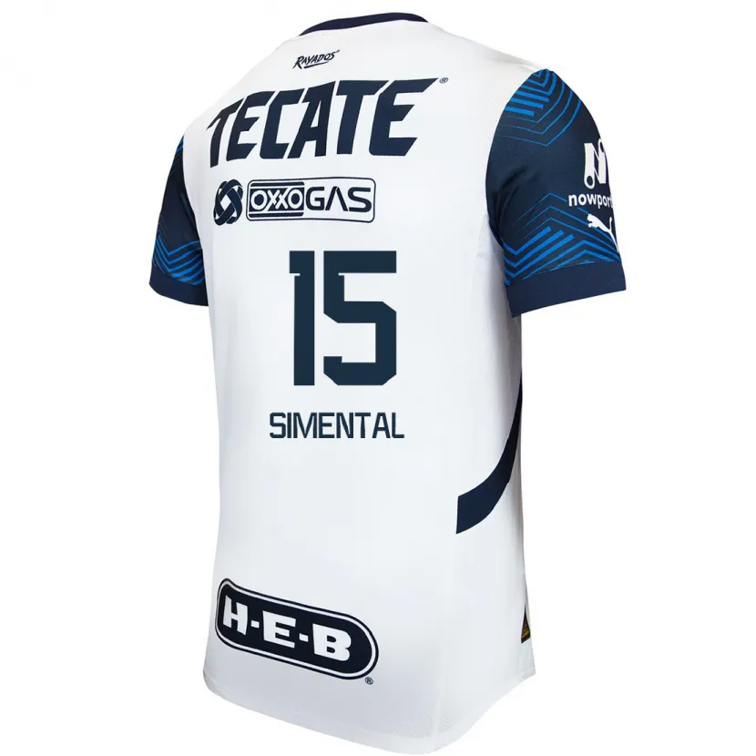 Danxen Kinderen Samantha Simental #15 Wit Blauw Uitshirt Uittenue 2024/25 T-Shirt