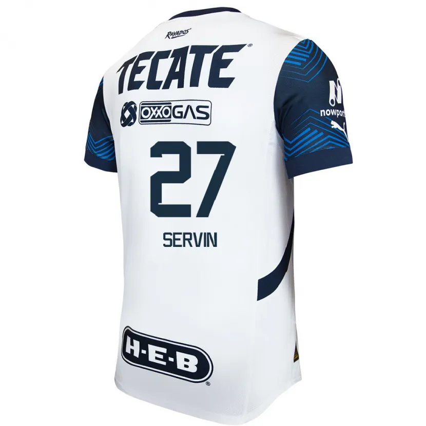 Danxen Kinderen Fatima Servin #27 Wit Blauw Uitshirt Uittenue 2024/25 T-Shirt