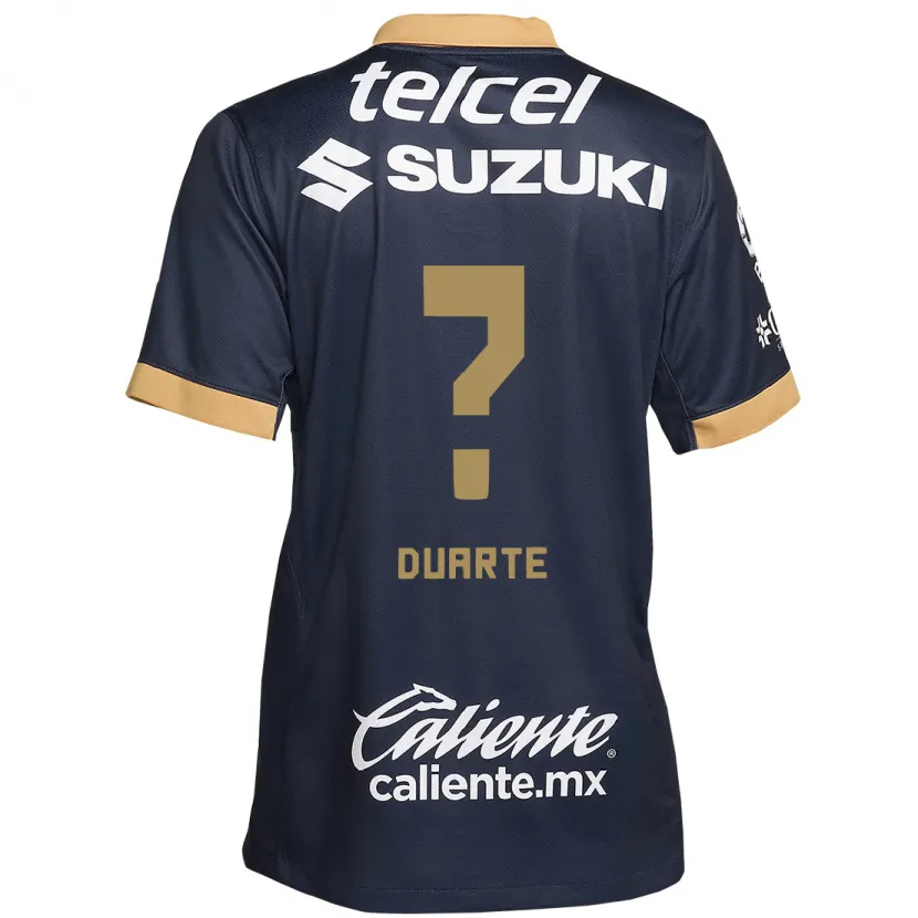 Danxen Kinderen Rubén Duarte #0 Obsidiaan Goud Wit Uitshirt Uittenue 2024/25 T-Shirt
