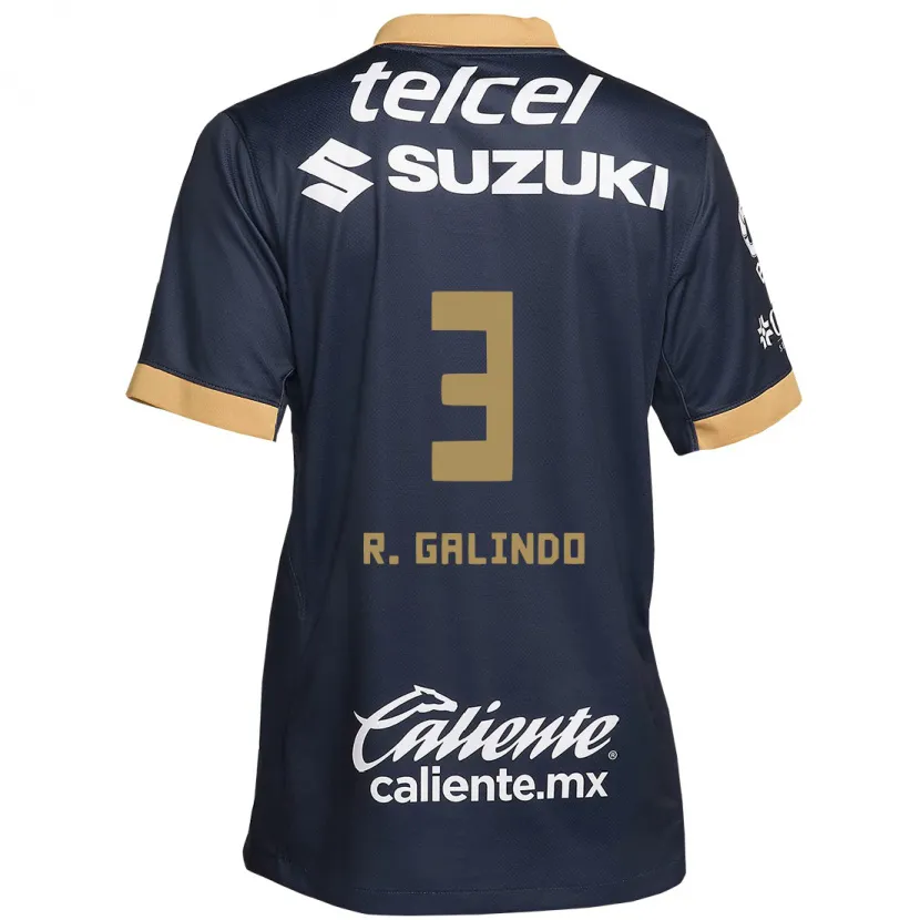 Danxen Kinderen José Galindo #3 Obsidiaan Goud Wit Uitshirt Uittenue 2024/25 T-Shirt