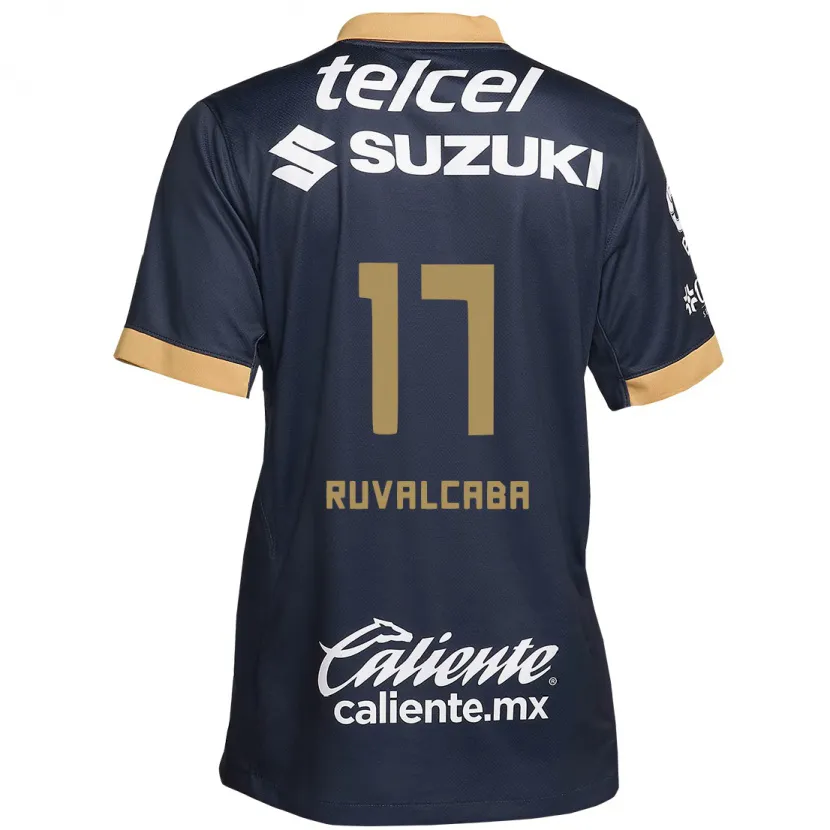 Danxen Kinderen Jorge Ruvalcaba #17 Obsidiaan Goud Wit Uitshirt Uittenue 2024/25 T-Shirt