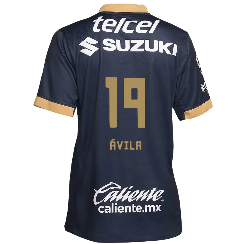 Danxen Kinderen Alí Ávila #19 Obsidiaan Goud Wit Uitshirt Uittenue 2024/25 T-Shirt