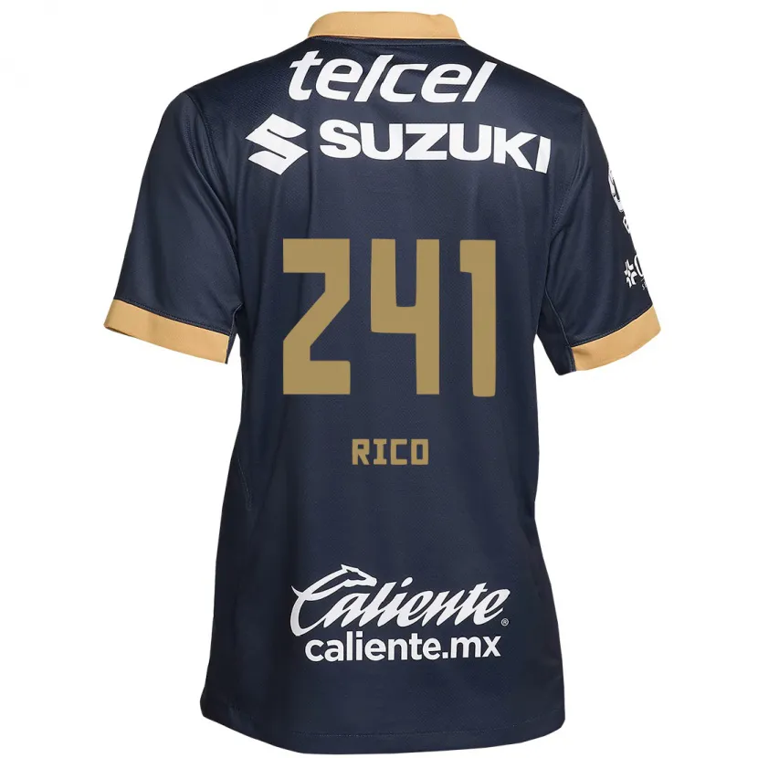 Danxen Kinderen Ángel Rico #241 Obsidiaan Goud Wit Uitshirt Uittenue 2024/25 T-Shirt