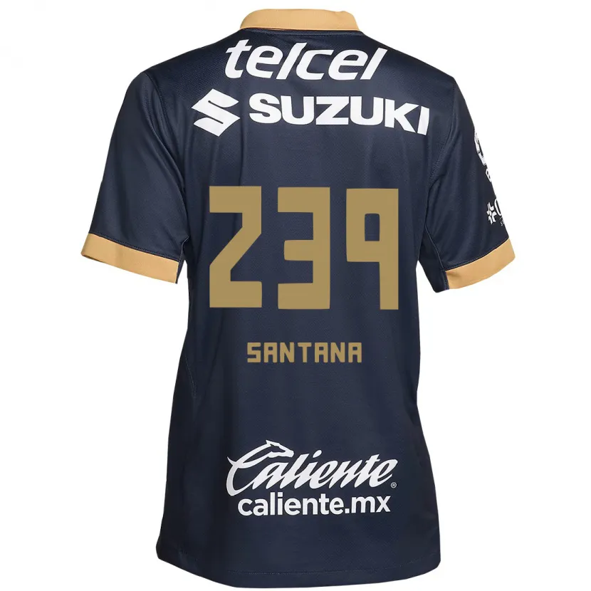 Danxen Kinderen Guillermo Santana #239 Obsidiaan Goud Wit Uitshirt Uittenue 2024/25 T-Shirt