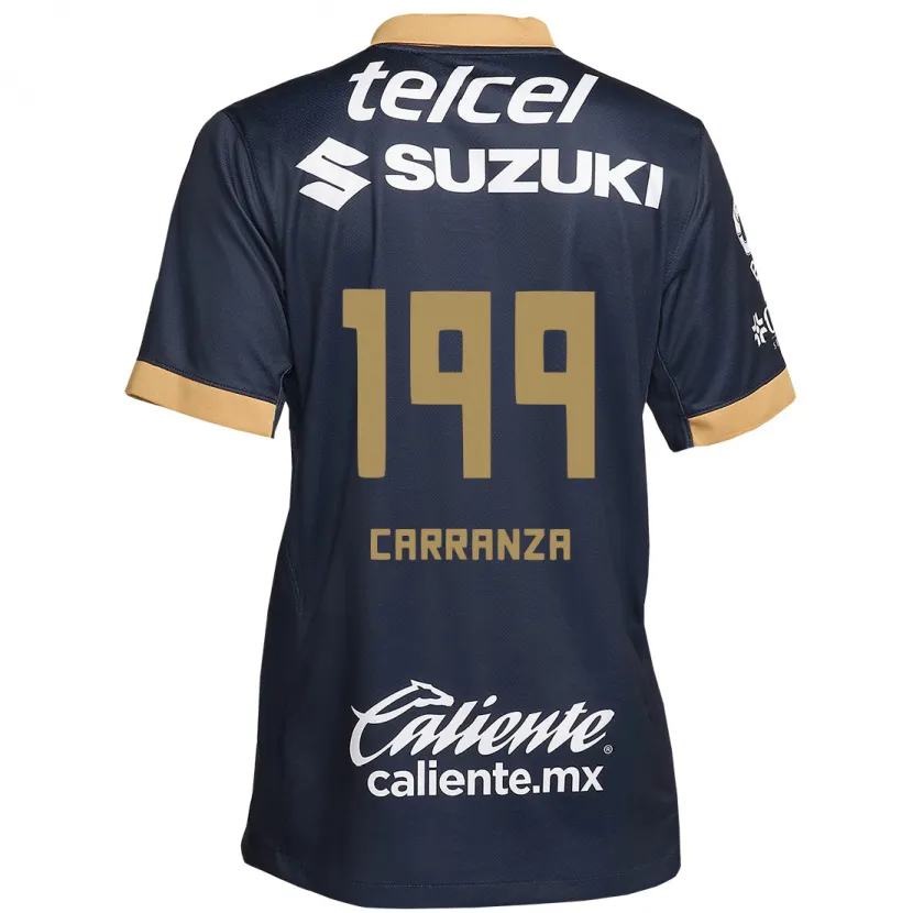 Danxen Kinderen Kléber Carranza #199 Obsidiaan Goud Wit Uitshirt Uittenue 2024/25 T-Shirt
