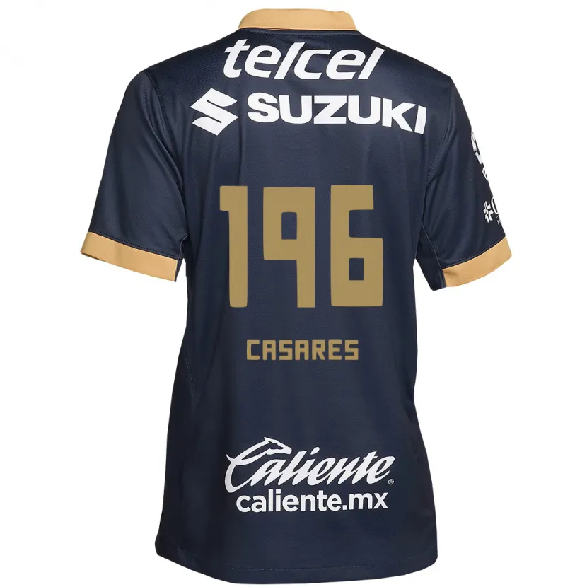 Danxen Kinderen Mateo Casares #196 Obsidiaan Goud Wit Uitshirt Uittenue 2024/25 T-Shirt