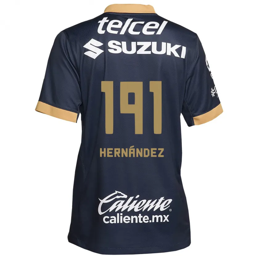 Danxen Kinderen Marco Hernández #191 Obsidiaan Goud Wit Uitshirt Uittenue 2024/25 T-Shirt