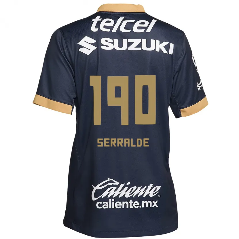 Danxen Kinderen Gerardo Serralde #190 Obsidiaan Goud Wit Uitshirt Uittenue 2024/25 T-Shirt