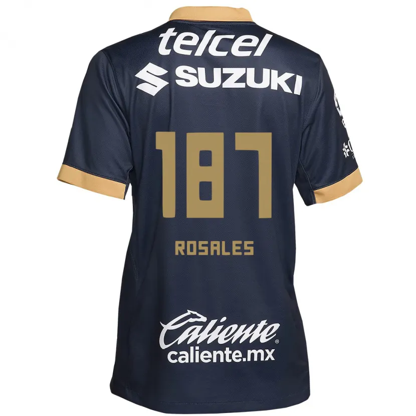 Danxen Kinderen Alonso Rosales #187 Obsidiaan Goud Wit Uitshirt Uittenue 2024/25 T-Shirt
