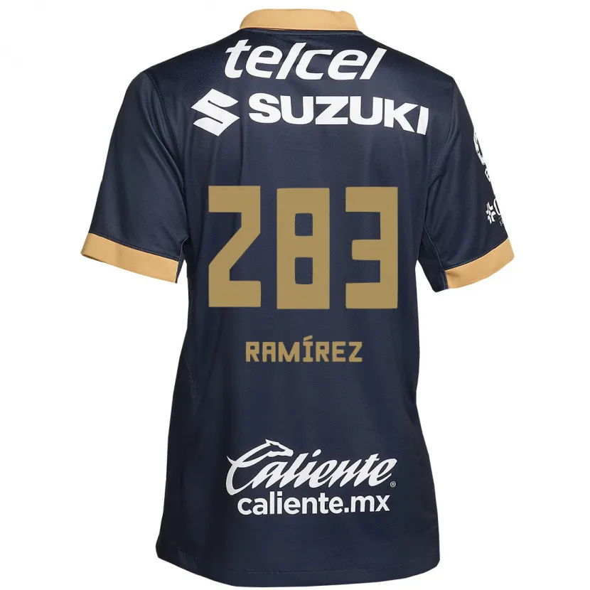 Danxen Kinderen Dennis Ramírez #283 Obsidiaan Goud Wit Uitshirt Uittenue 2024/25 T-Shirt