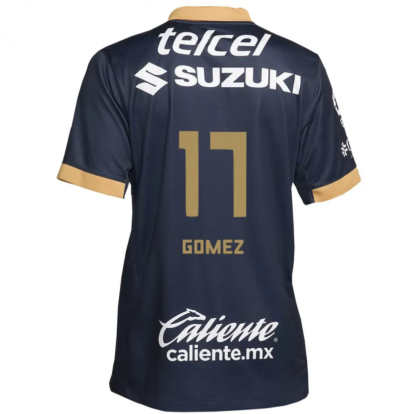 Danxen Kinderen Diana Gomez #17 Obsidiaan Goud Wit Uitshirt Uittenue 2024/25 T-Shirt