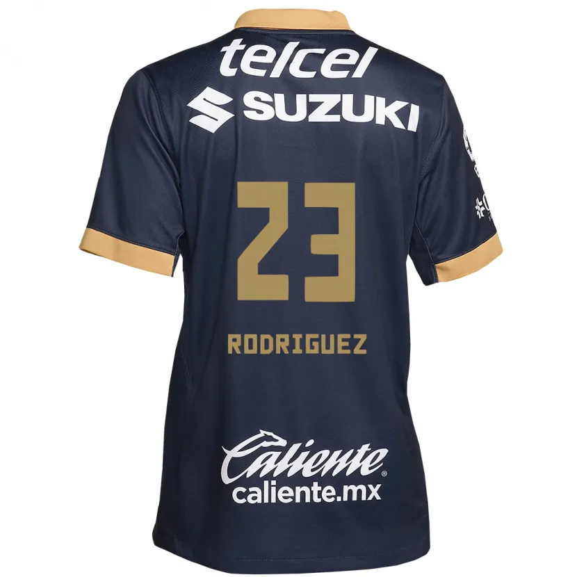 Danxen Kinderen Catherine Rodriguez #23 Obsidiaan Goud Wit Uitshirt Uittenue 2024/25 T-Shirt