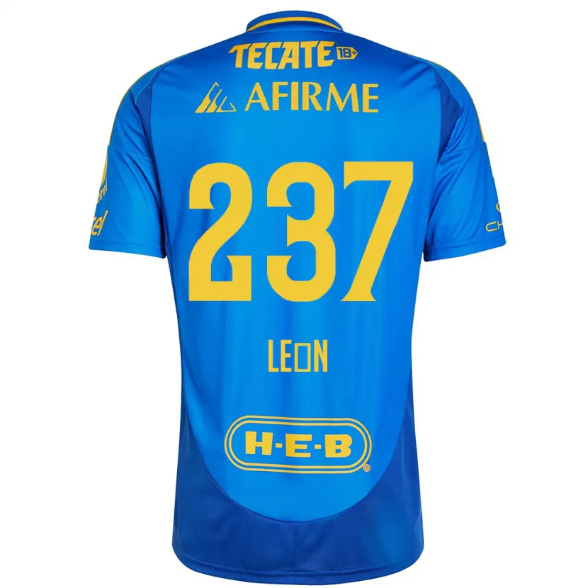 Danxen Kinderen Gabriel León #237 Blauw Geel Uitshirt Uittenue 2024/25 T-Shirt