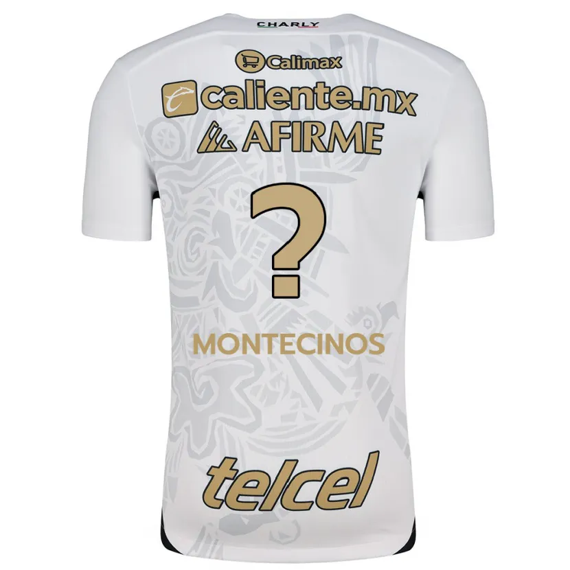 Danxen Kinderen Joaquín Montecinos #0 Wit Zwart Uitshirt Uittenue 2024/25 T-Shirt