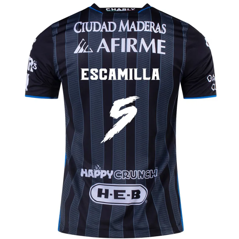 Danxen Kinderen Kevin Escamilla #5 Wit Zwart Uitshirt Uittenue 2024/25 T-Shirt