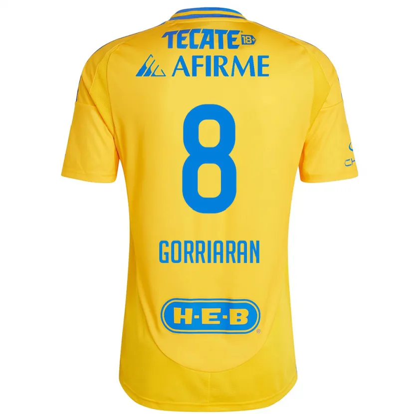 Danxen Heren Fernando Gorriarán #8 Goud Geel Thuisshirt Thuistenue 2024/25 T-Shirt