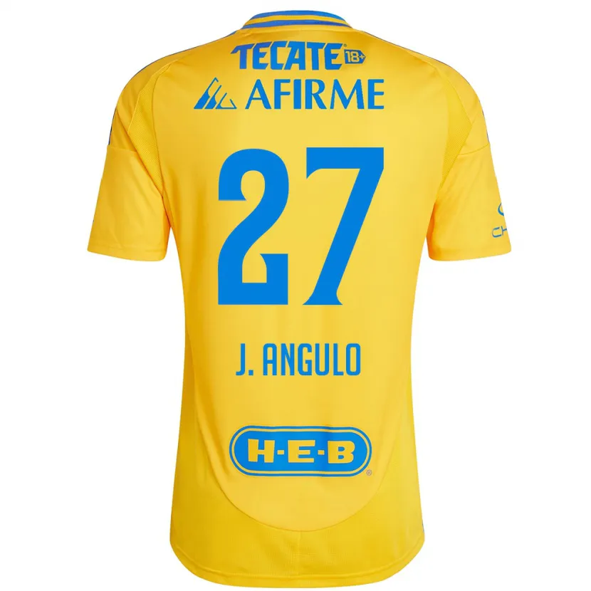 Danxen Heren Jesús Angulo #27 Goud Geel Thuisshirt Thuistenue 2024/25 T-Shirt