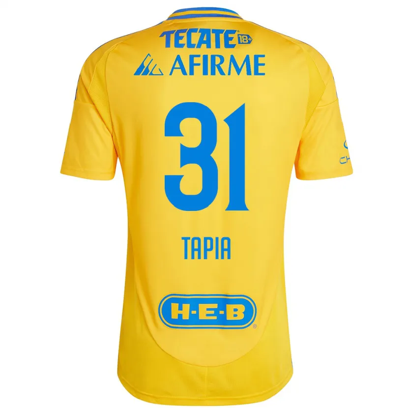 Danxen Heren Fernando Tapia #31 Goud Geel Thuisshirt Thuistenue 2024/25 T-Shirt
