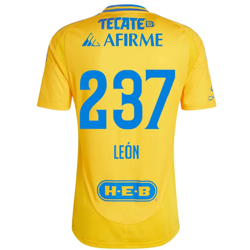 Danxen Heren Gabriel León #237 Goud Geel Thuisshirt Thuistenue 2024/25 T-Shirt