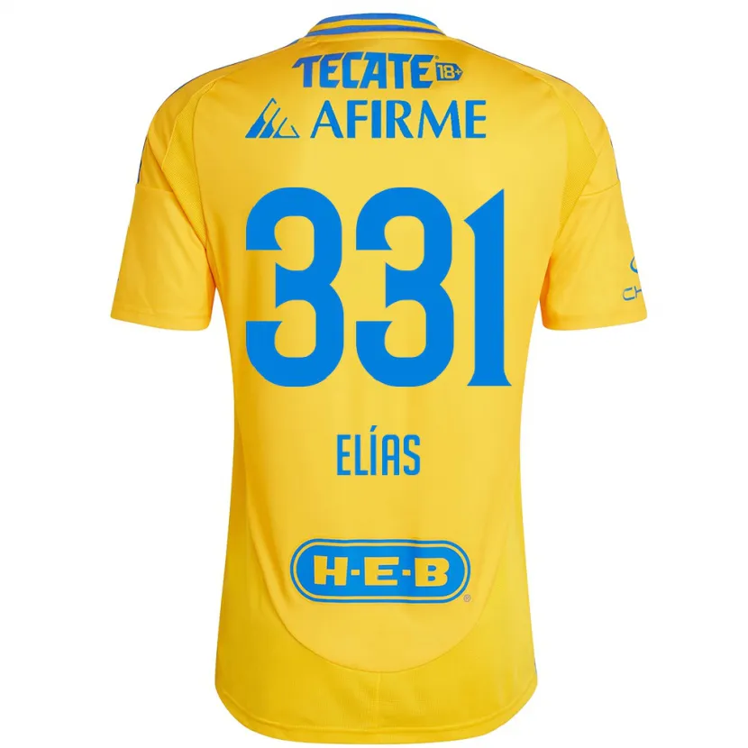 Danxen Heren Bruno Elías #331 Goud Geel Thuisshirt Thuistenue 2024/25 T-Shirt