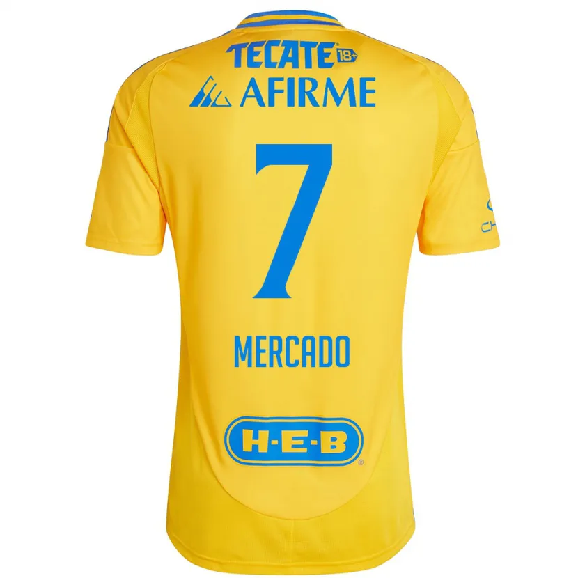 Danxen Heren Liliana Mercado #7 Goud Geel Thuisshirt Thuistenue 2024/25 T-Shirt
