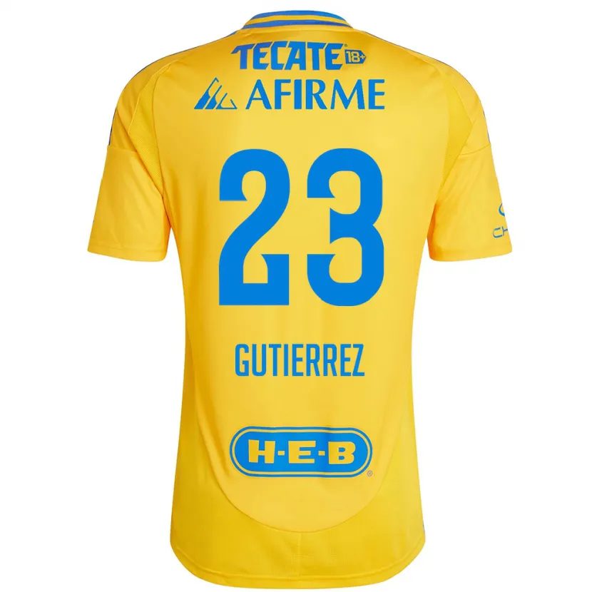 Danxen Heren Jana Gutierrez #23 Goud Geel Thuisshirt Thuistenue 2024/25 T-Shirt