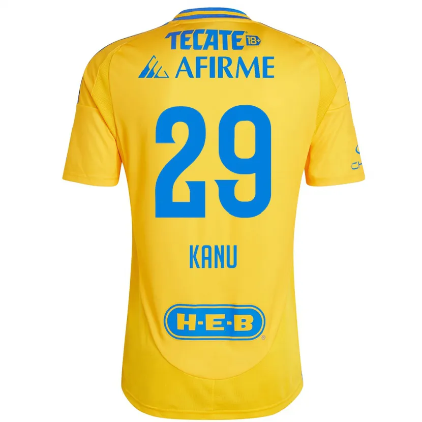 Danxen Heren Uchenna Kanu #29 Goud Geel Thuisshirt Thuistenue 2024/25 T-Shirt