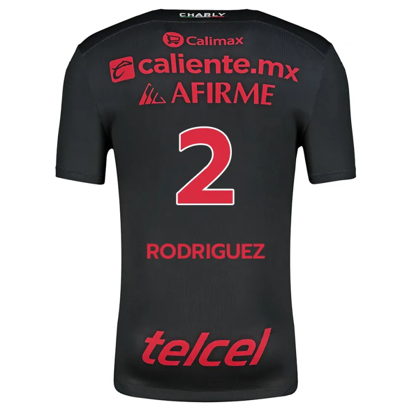 Danxen Heren Antonio Rodríguez #2 Zwart Rood Thuisshirt Thuistenue 2024/25 T-Shirt