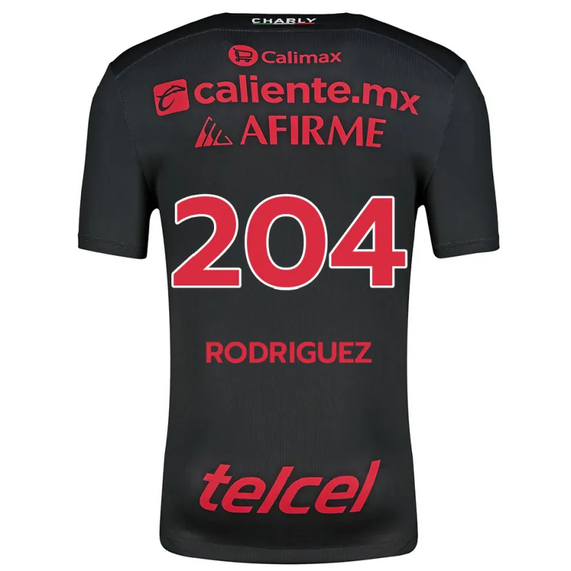 Danxen Heren Jesús Rodríguez #204 Zwart Rood Thuisshirt Thuistenue 2024/25 T-Shirt