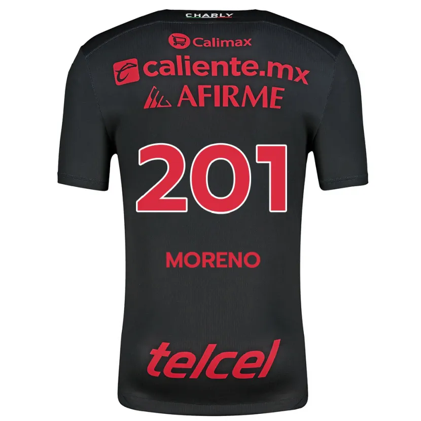 Danxen Heren Jesús Moreno #201 Zwart Rood Thuisshirt Thuistenue 2024/25 T-Shirt