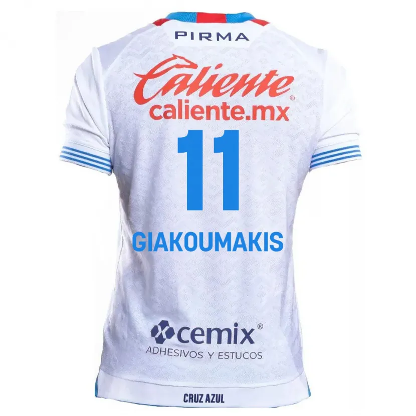 Danxen Heren Georgios Giakoumakis #11 Wit Blauw Uitshirt Uittenue 2024/25 T-Shirt