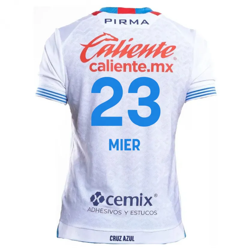 Danxen Heren Kevin Mier #23 Wit Blauw Uitshirt Uittenue 2024/25 T-Shirt