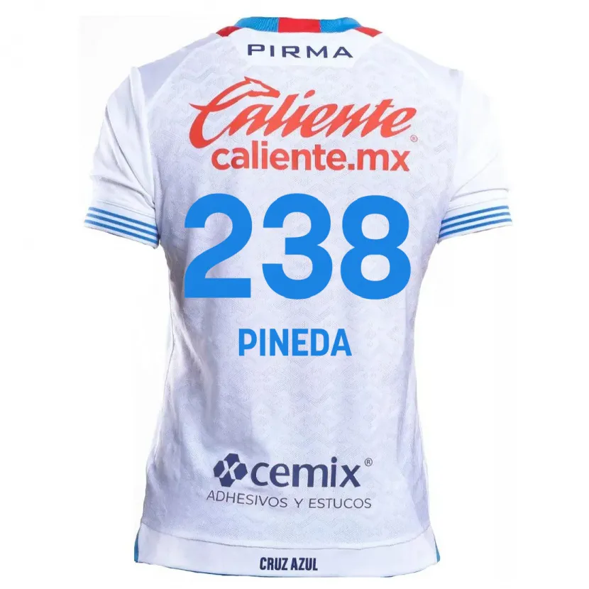Danxen Heren Zadiel Pineda #238 Wit Blauw Uitshirt Uittenue 2024/25 T-Shirt