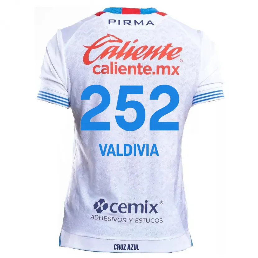 Danxen Heren Christian Valdivia #252 Wit Blauw Uitshirt Uittenue 2024/25 T-Shirt