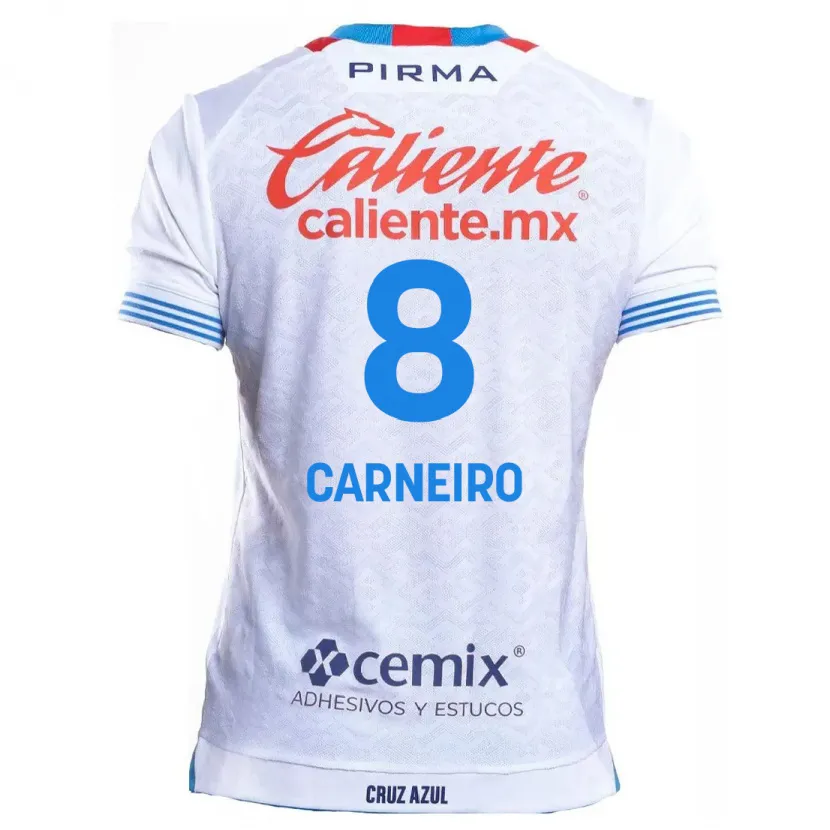 Danxen Heren Gonzalo Carneiro #8 Wit Blauw Uitshirt Uittenue 2024/25 T-Shirt