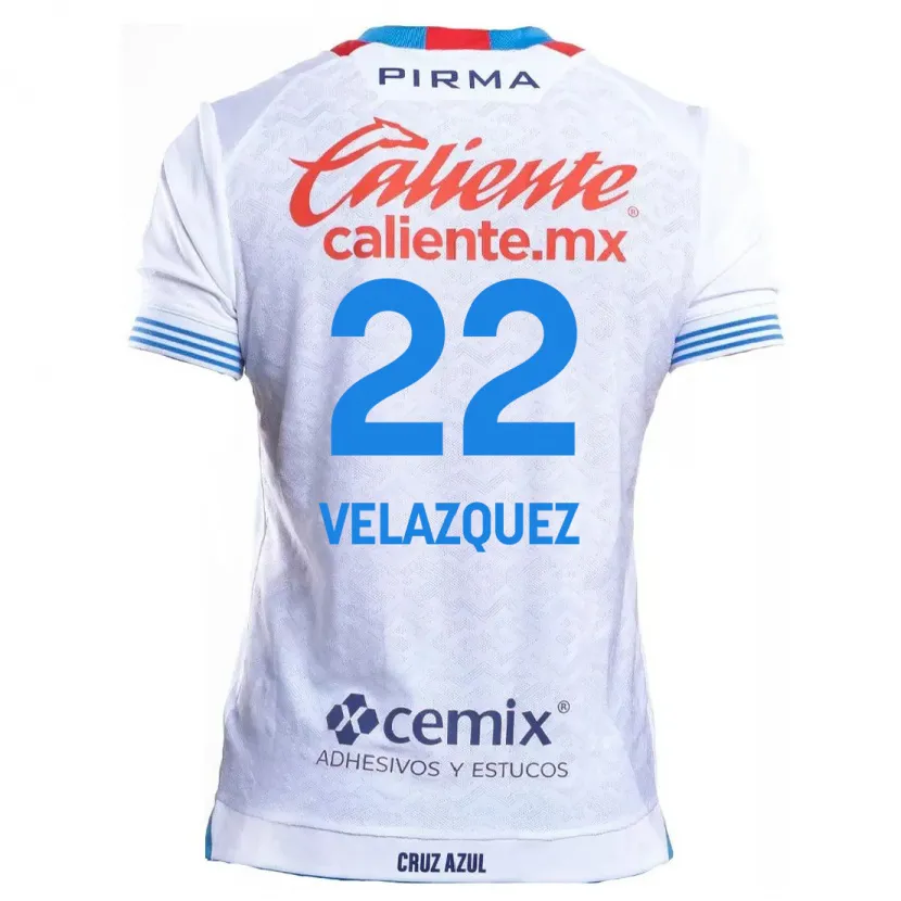 Danxen Heren Hireri Velazquez #22 Wit Blauw Uitshirt Uittenue 2024/25 T-Shirt